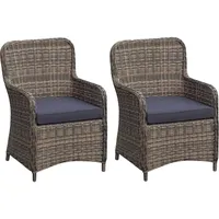 Garden Pleasure 2x Polyrattan Sessel Stuhl Gartenstuhl Rattan Optik