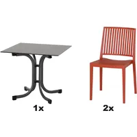 Siena Garden Gartenmöbel Set Lane 3-teilig 2 Stühle und