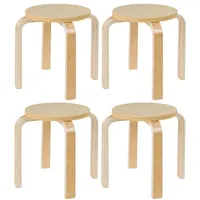 Home4You Kinderhocker Sitzhocker | 4er Set | Birkenholz |