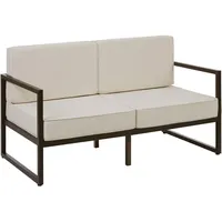 Tectake Garten-Loungesofa, Dicke des Sitzpolsters 14 cm, - Bunt