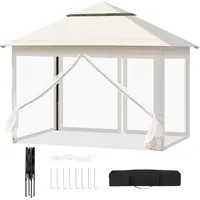 Woltu Pavillon Gartenpavillon mit Moskitonetz Faltpavillon Partyzelt mit 4