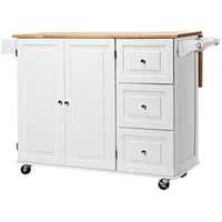 Goplus Küchenwagen mit erweiterter Tischplatte & Schubladen & verstellbare