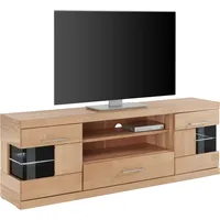 Home Affaire »Ribe,160cm breit,55cm hoch,Oberplatte massiv«, Korpus Holzwerkstoff,Glaseinsatz aus