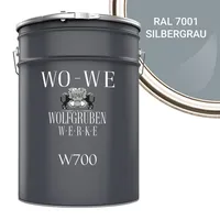 WO-WE Betonfarbe Bodenfarbe Bodenbeschichtung W700 Silbergrau ähnl. RAL 7001-20L