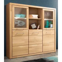 Home Affaire Highboard »Trondheim,130cm breit,42 cm tief, Fronten Holzmassiv,