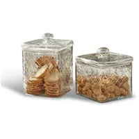 Loberon Glasdose 2er Set Cherie, Glas, H/B/T ca. 21/14,5/14,5