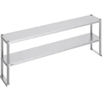 Vevor Doppeltes Überregal, Edelstahl, 2-stufig Zubereitungstisch 305x1829x640mm