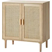 Vevor Rattanschrank Rattankommode mit 2 magnetischen Türen Verstellbar Flur