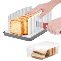 Ptsuples Brotschneider mit Box, 2-in-1 Brotschneider und Brotbox, brotschneidemaschine