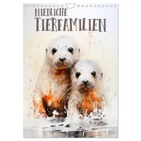 Calvendo Niedliche Tierfamilien (Wandkalender 2026 DIN A4 hoch), CALVENDO