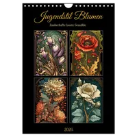 Calvendo Jugendstil Blumen (Wandkalender 2026 DIN A4 hoch), CALVENDO