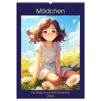 Calvendo Mädchen. Der Alltag zauberhafter Manga-Girls (Wandkalender 2026 DIN