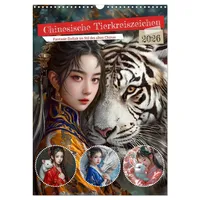 Calvendo Chinesische Tierkreiszeichen - Fantasie-Zodiak im Stil des alten