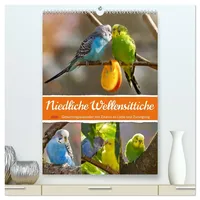 Calvendo Niedliche Wellensittiche (hochwertiger Premium Wandkalender 2026 DIN A2