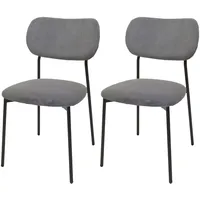 Mendler 2er-Set Esszimmerstuhl HWC-O26, Küchenstuhl Polsterstuhl Stuhl, Cord (330g/m2)
