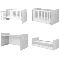 KIKKABOO Kikkaboo, Babybett, Babybett Lorena 4 in 1 Kommode