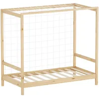 ML-Design Kinderbett Fußballtor 80x160 cm, Natur Kiefernholz Massiv