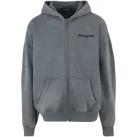Dropsize SUPER HEAVY OVERSIZE LOGO ZIP HOODIE - grau,