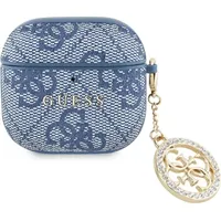 GUESS 4G Strass Charm Fall für AirPods 4 Blau