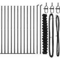 VidaXL Drahtzaun mit 13 Flanschen 1,6x25 m verzinkter Stahl