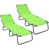 VidaXL Klappliegen 2 Stk. Tragbar Grün 600D Oxford-Gewebe