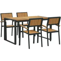 VidaXL Gartentisch 140 x 80 x 75 cm Schwarz/Braun