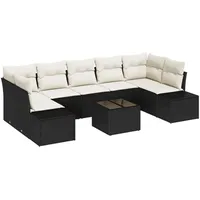 VidaXL Garten-Sofa-Set 8 pcs Schwarz Poly Rattan