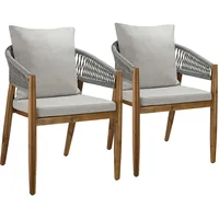 Tectake tectake® Gartenstuhl Manacor Ropedesign 2er Setgreige