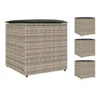 VidaXL Outdoor Speicherbox Hellgrau und Dunkelgrau Synthetisches Rattan