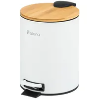 ELUNO Kosmetikeimer, Treteimer 3 Liter Fassungsvermögen aus Bambus und