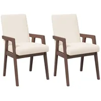 VidaXL Esszimmerstühle mit Kissen 2 Stk. Braun Massivholz Gummibaum