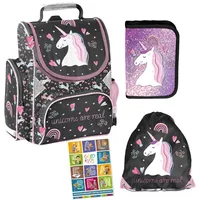 Goldkids 4er-Set Schulranzen mehrfarbig Einhorn