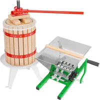 Wiltec Set 18L Obstpresse aus Buchenholz inkl. Presstuch Obstmühle