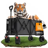 BigDean Bollerwagen faltbar 260L 150kg schwarz