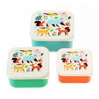 Rex London Snackdosen 3er Set Woodland Waldtiere Dosen Kunststoff