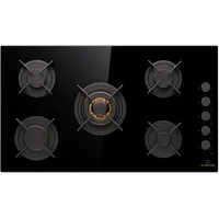 Klarstein Goldflame 5 Gaskochfeld 5-flammig autark Side-Control Erdgas/Propangas Glaskeramik
