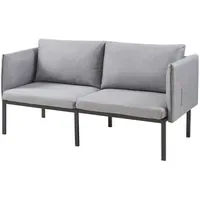[en.casa] Couch Textil 2-Sitzer Grau