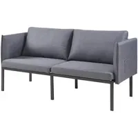 [en.casa] 2-Sitzer-Sofa Textil Dunkelgrau