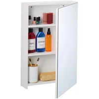 Relaxdays Spiegelschrank, 3 Innenfächer, Badezimmerschrank, HxBxT: 60,5x40x12 cm, Hängeschrank