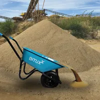 BITUXX Schubkarre 100L Schubkarren Schiebkarre Scheibtruhe Bauschubkarre Blau mit