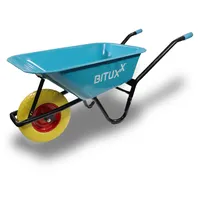 BITUXX Schubkarre 100L Schubkarren Schiebkarre Groß Scheibtruhe Bauschubkarre Blau