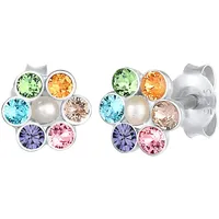 Elli Ohrringe Kinder Blume Synthetische Perle 925 Silber OneSize