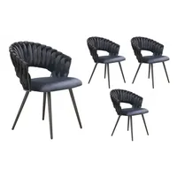 LC Home Esszimmerstuhl »Nancy« Samtoptik schwarz Armlehnstuhl Designerstuhl