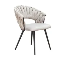 LC Home Esszimmerstuhl »Nancy« Flechtoptik Samt hellgrau / taupe