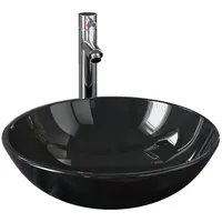 VidaXL Waschbecken Einhandmischer Schwarz