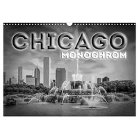 Calvendo CHICAGO Monochrom (Wandkalender 2026 DIN A3 quer), CALVENDO
