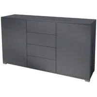Vladon Sideboard Anthrazit Holzwerkstoff, 138.5x75.5x35 cm) Wohnzimmer, Kommoden &