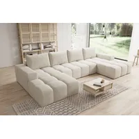 Möbelfest Moebelfest Sienna Ecksofa U-Form, Couch Creme WebStoff -
