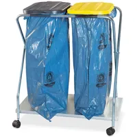 BRB-Lagertechnik BRB Müllsackständer mit Rollen, für 70-120L Säcke (schwarz/gelb,