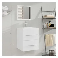 VidaXL Badschrank mit Spiegel Weiß 41x38,5x48 cm